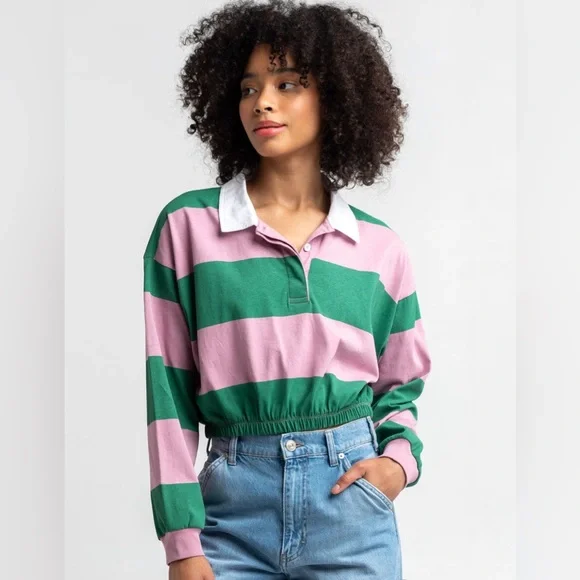 Pink and green RSG cropped Long sleeve - Picture 5 of 5